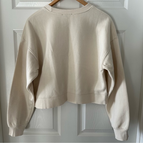 Zara crop crewneck sweatshirt cream - Picture 2 of 4